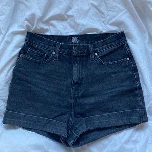 Urban Outfitters BDG Mom High Rise Black Denim Shorts